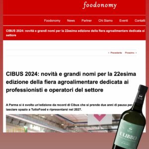 food 2024, according to Foodonomy ULIBBO is among the most interesting innovations at the Parma agri-food fair
